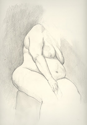 Erin Curry graphite figure drawing large woman