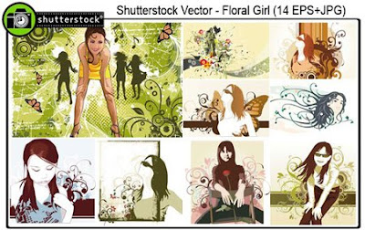 Shutterstock Floral Girl Vectors Mix