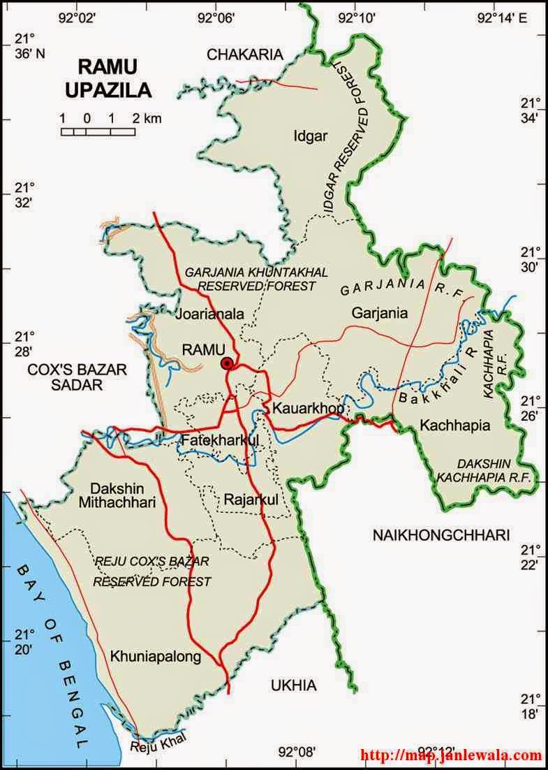 ramu upazila map of bangladesh