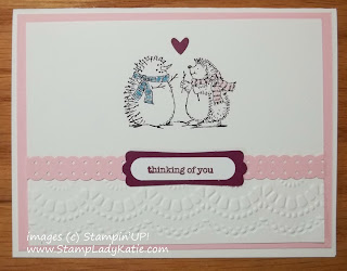 Winter Card or Valentine made with the Hedgehogs from Stampin'UP!'s Best of Snow