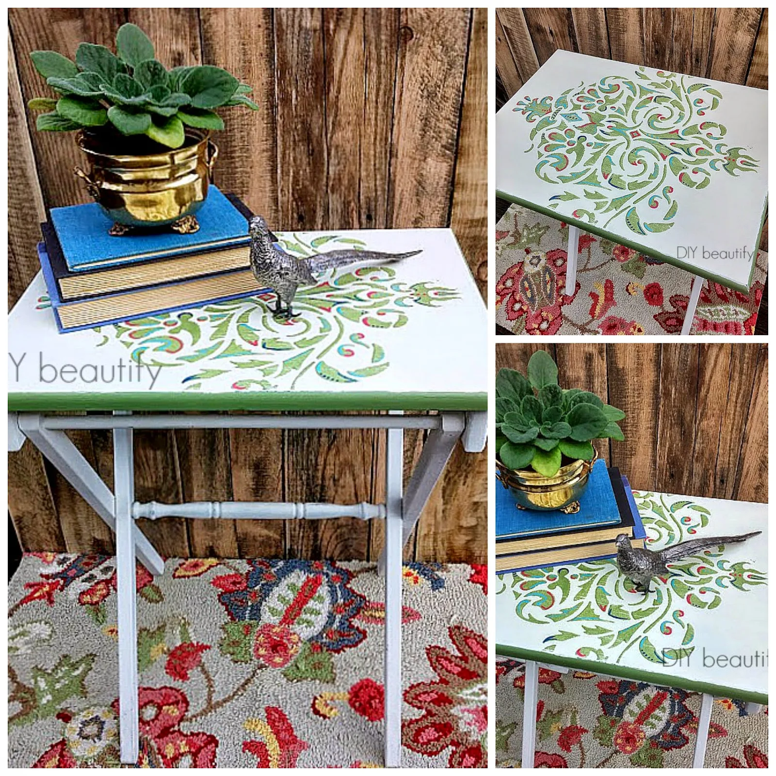 This stencil makeover only looks complicated! C'mon over to DIY beautify and see how I created this Moroccan-like pattern with just paint and a stencil.