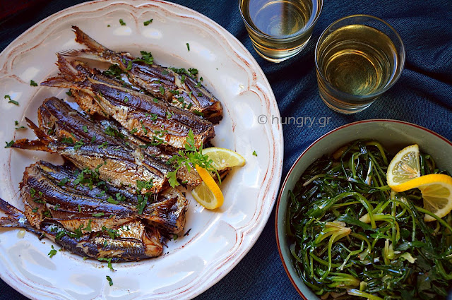 Grilled Fish & Salad Greens