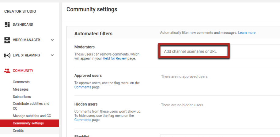How To Add Comment Moderators To Your Youtube Channel