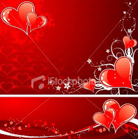 valentines day background with hearts and florals