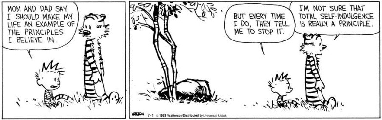 Calvin & Hobbes viver de acordo com os nossos princípios