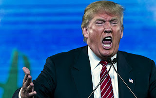 Angry looking photo of Donald J. Trump