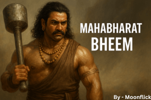Mahabharat Bheem, the mighty Pandava, standing strong with his weapon, symbolizing power and determination.