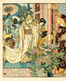 Aladdin sees the princess for the first time  by Walter Crane in 1890