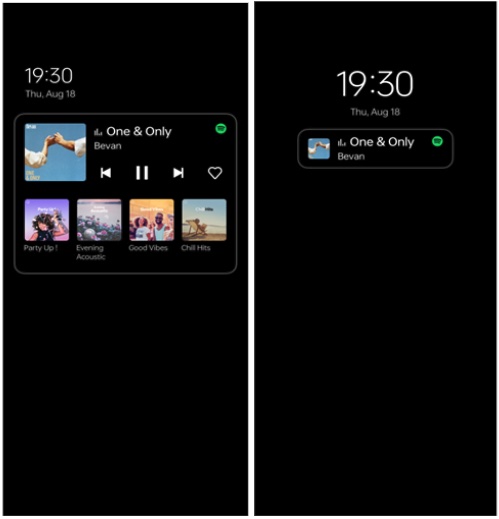 Smart Always-On-Display supports Spotify controls and information display