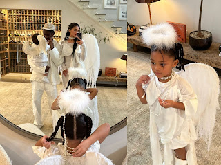 Kylie Jenner and Little girl Stormi Rock Matching Heavenly Angels Outfits For Halloween Watch