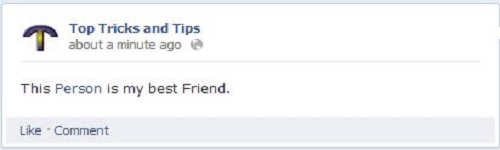 Facebook Status Update Trick