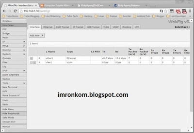 Cukup  ketikkan Ip Fir >>> lalu tekan TAB  >>> maka otomatis  shell akan melengkapi menjadi Ip Firewall. Lalu ketik “..” (titik dua) untuk kembali ke sub menu diatasnya, dan ketik “/“ untuk kembali ke root menu.  2.Via Web Browser  Mikrotik bisa juga diakses via web/port 80 pada browser. Contoh : ketik di browser IP Mikrotik kita: 192.168.1.10