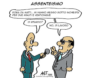 assenteismo, lavoro, dipendenti pubblici, satira vignetta