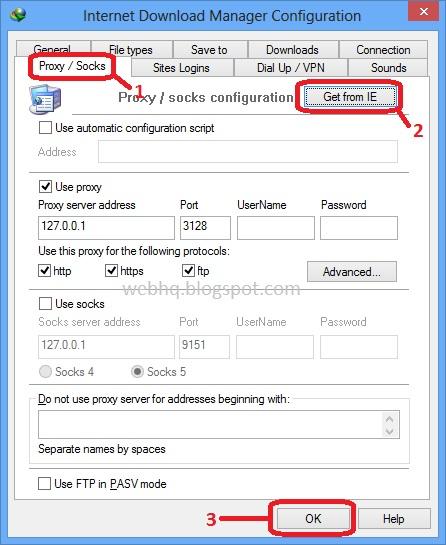 Internet Download Manager Proxy Configuration