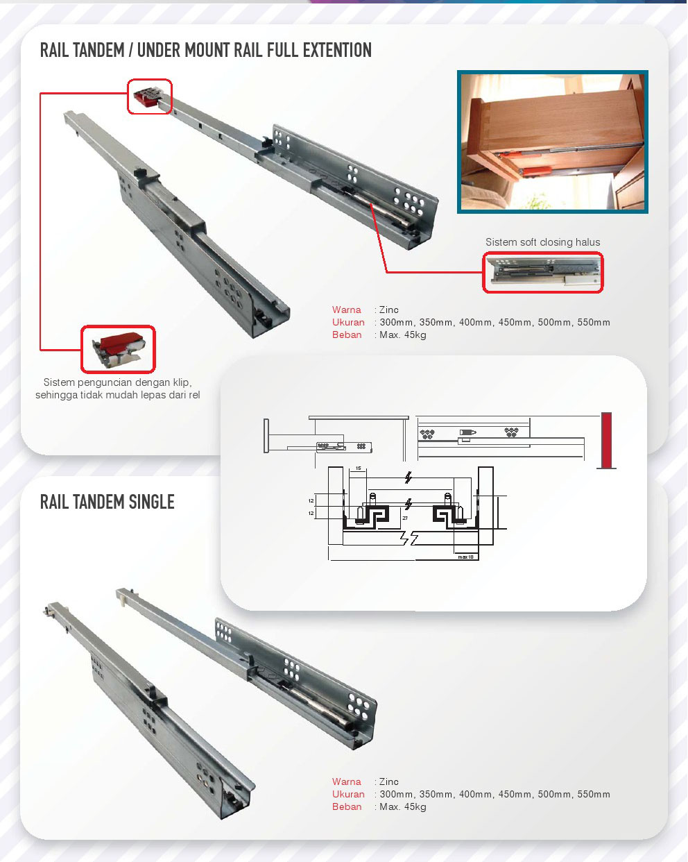 Rail Tandem Lintang Fittings