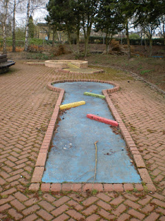 Abandoned Crazy Golf course at South Inch Park in Perth, Scotland