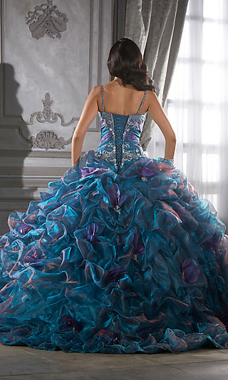 Crystal+Organza+Multi+Color+Ball+Gown+Quinceanera+Dress