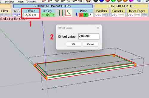 cara membuat sudut di sketchup