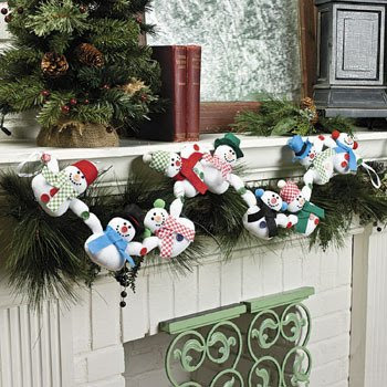 Plush Snowman Garland - Party Decorations & Garland 