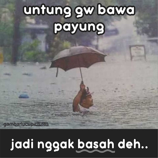 meme banjir lucu