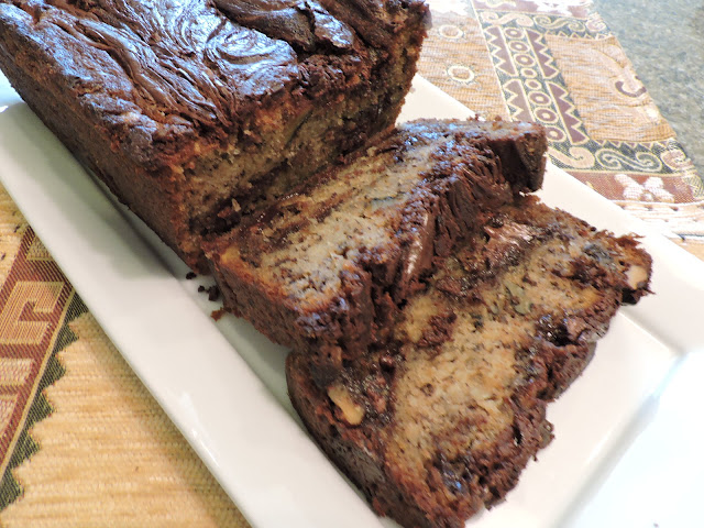 Banana Nut Bread with Nutella Swirls