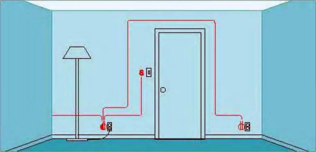 Instalaciones eléctricas residenciales - Contacto duplex dividido controlado por un apagador, y contacto duplex al final del circuito