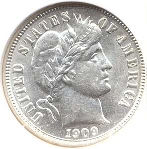 1909 Barber Dime