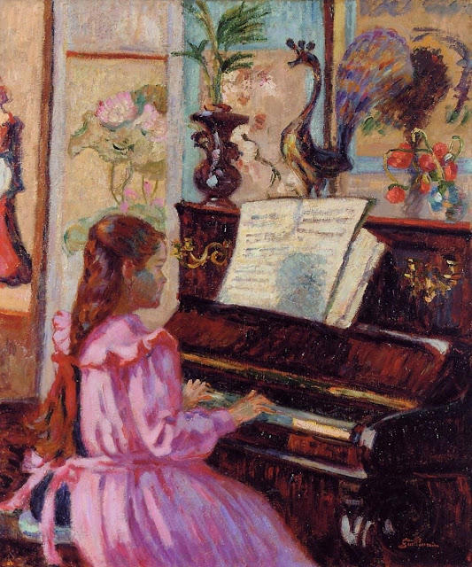 Armand Guillaumin - Joven al piano - c. 1910