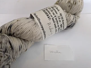A skein of speckled sock yarn