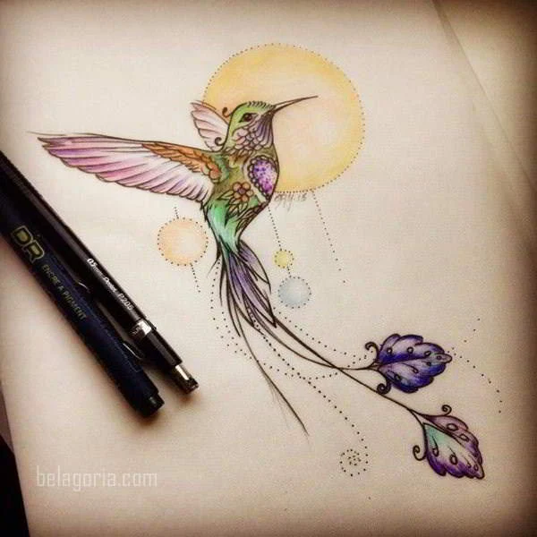 imagen del Tatuaje de un Colibrí