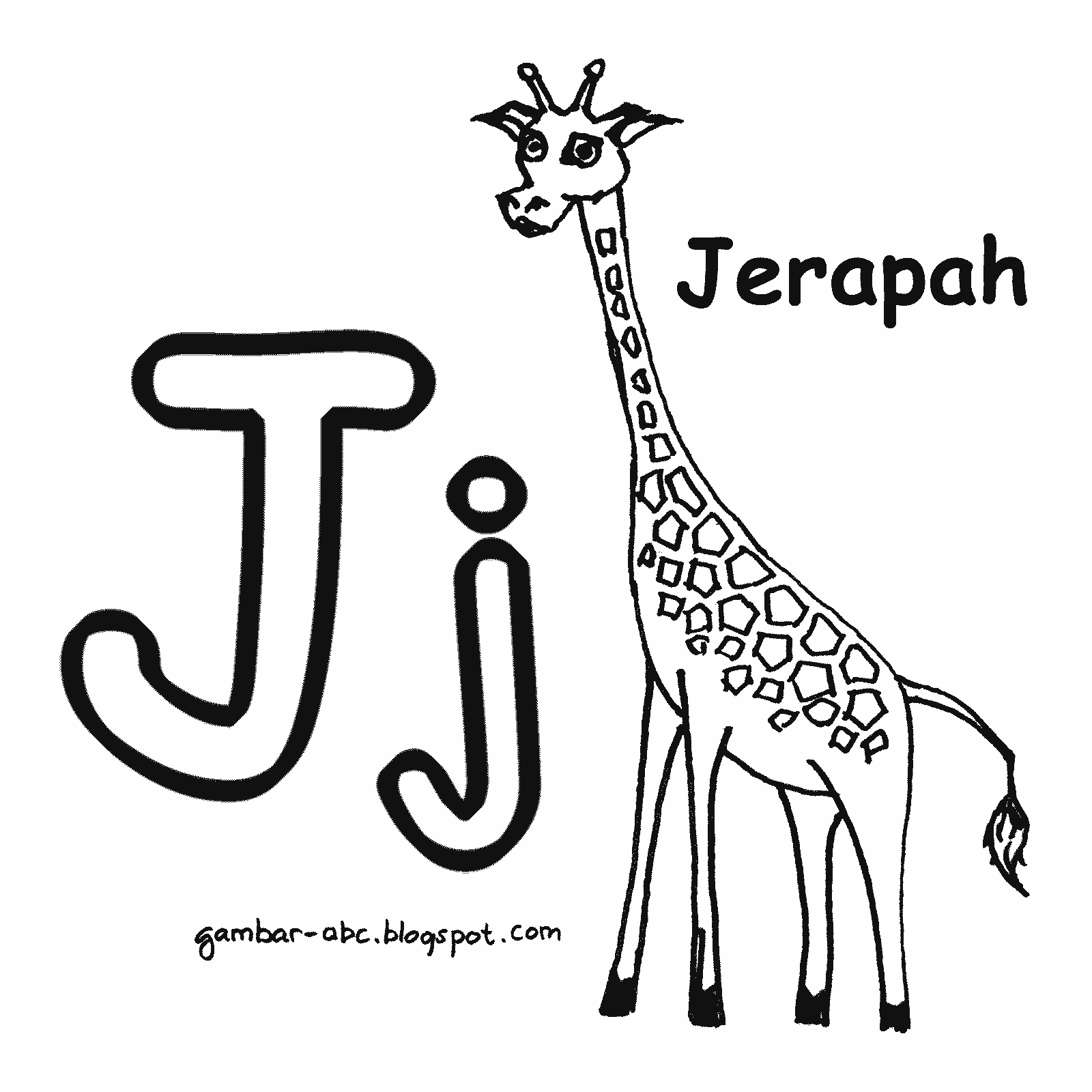  Mewarnai  Huruf  J Gambar  Jerapah Contoh Gambar  Mewarnai 