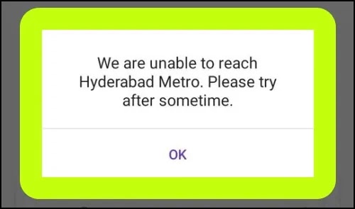 Fix We Are Unable To Reach Hyderabad Metro. Please Try After Sometime PhonePe