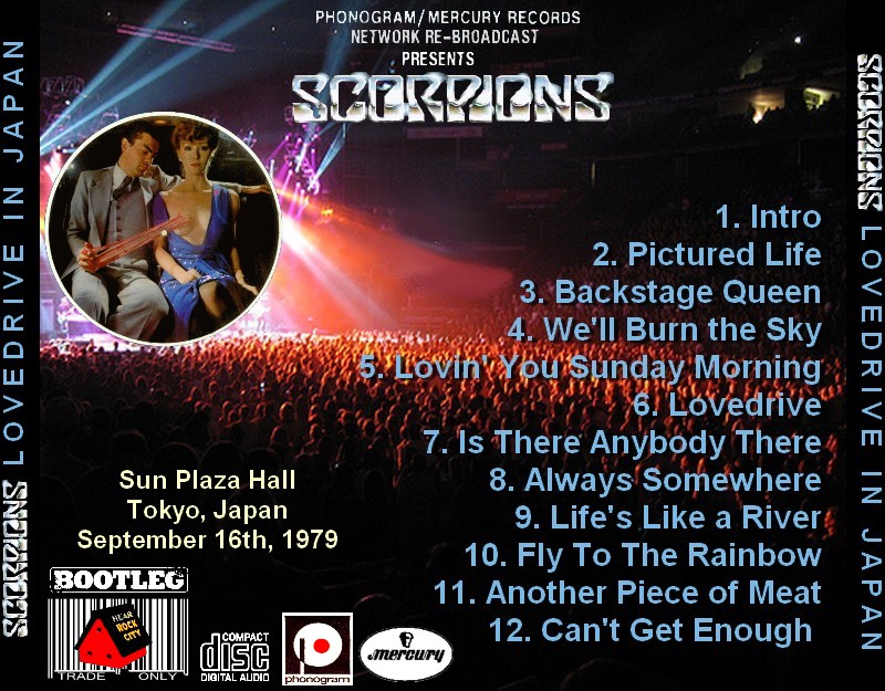 Scorpions somewhere. Scorpions Lovedrive 1979. Scorpions DVD Bootlegs. Scorpions Lovedrive обложка. Scorpions in Japan 1979.