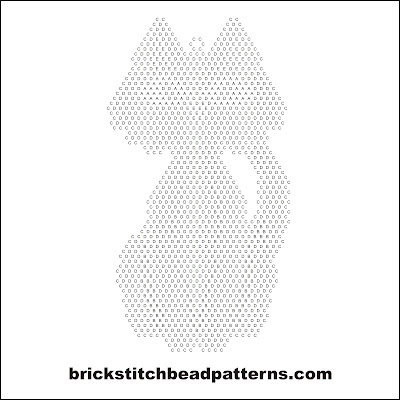 Click for a larger image of the Black Alley Cat Halloween bead pattern word chart.