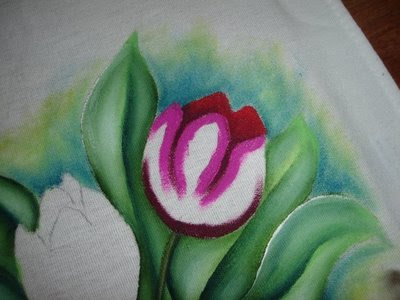 pintura em tecido como fazer tulipa