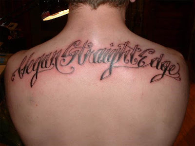 The words back tattoo is always pretty hardcore 
