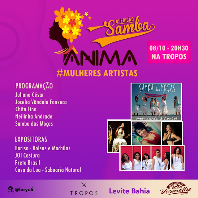 Samba das Moças e Chita Fina fazem shows na 4ª edição do projeto "Ânima" na Tropos