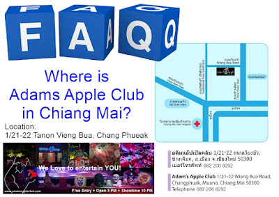 Where is Adams Apple Club in Chiang Mai the popular gay Bar located