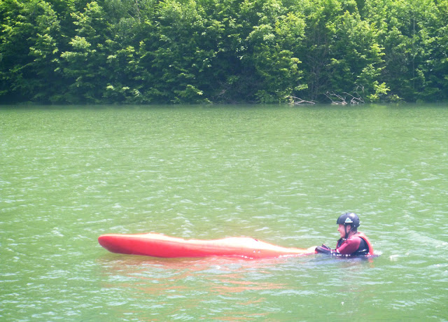 First day kayaking; Siriu Dam, Romania