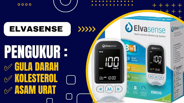 Alat Cek 3in1 Elvasense (Gula Darah, Kolesterol, & Asam Urat)