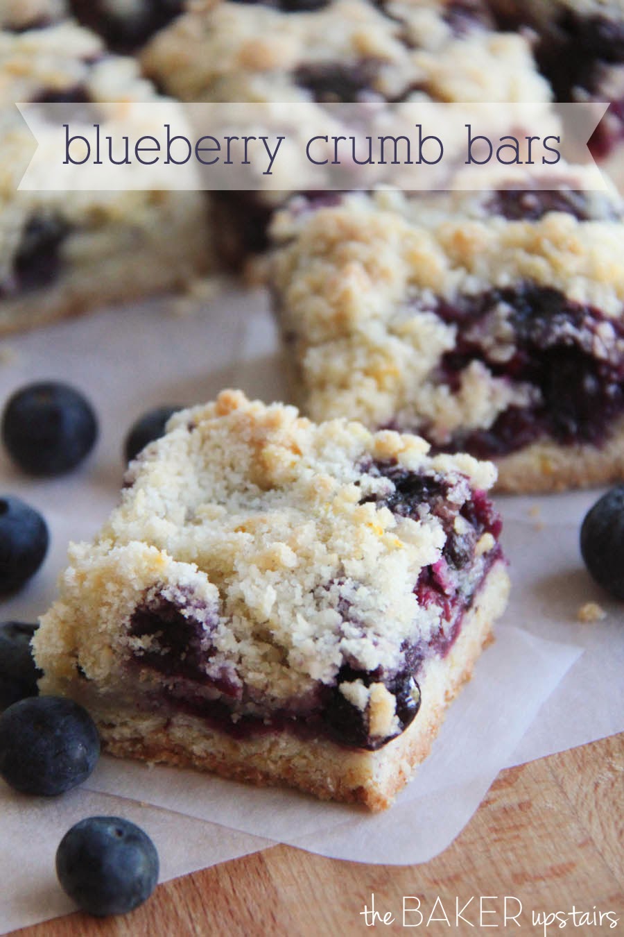 The Baker Upstairs Blueberry Crumb Bars