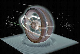 Dibujo de un hipotético motor WARP que curva negativamente el espacio-tiempo