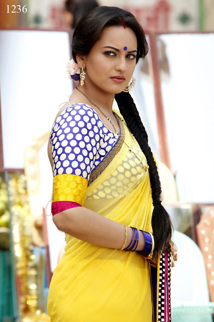 sonakshi yellow dabangg 2 saree, Bollywood  Sonakshi Sinha Yellow Replica  saree in Dabangg2 Movie