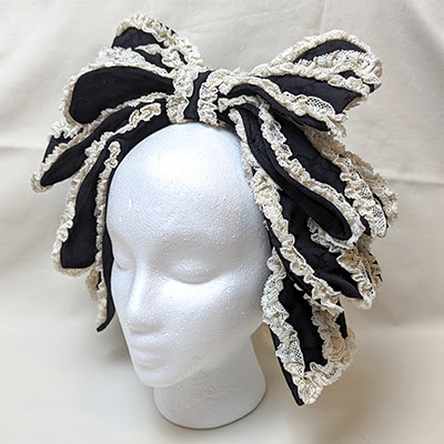 Hoshibako Works Chantilly Cream Doll Ribbon Head Bow (2022) Black x ivory