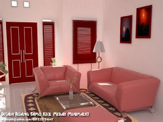 desain-interior-ruang-tamu-kecil-merah-minimalist