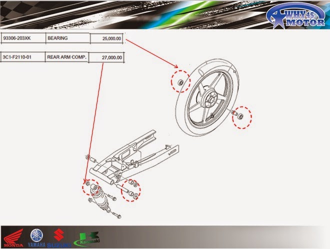 WHY45 MOTOR Pemeriksaan Roda Belakang Goyang Bunyi 