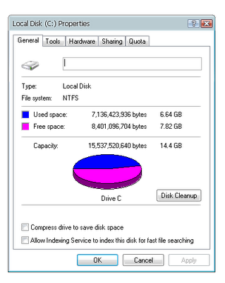 windows xp disk properties tweaks