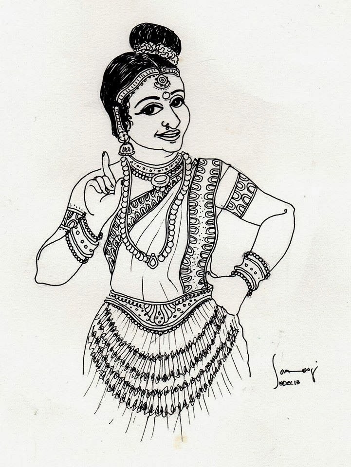 Mohiniyattam, Drawing by Anjali George | Artmajeur