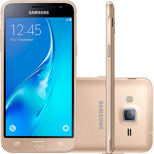 Smartphone Samsung Galaxy J3 Dual Chip Android 5.1 Tela 5'' 8GB 4G Wi-Fi Câmera 8MP - Dourado