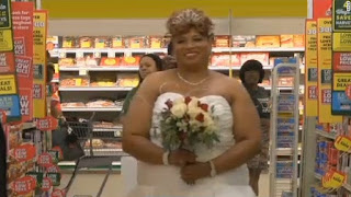 Larry and Mary Tinson met again at a grocery store in 2012 (last saw each other over 20 years ago) decided to take their marital vow at Harvey’s supermarket in an Albany, Georgia, last week on Thanksgiving Day